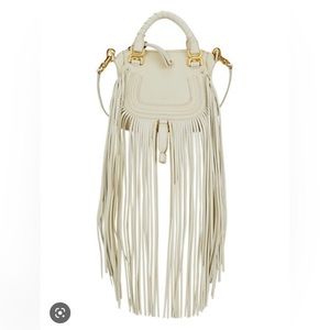 Like new authentic chloe Mini Marcie Fringe Leather Satchel crossbody bag